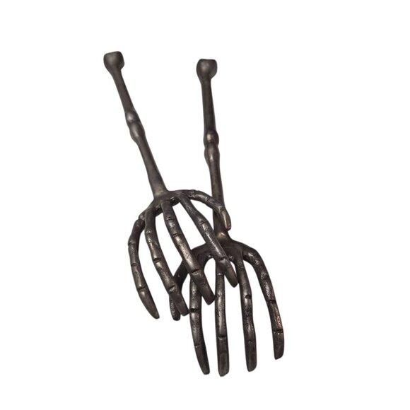 Metal Skeleton Arms Hands Salad Forks Halloween Decor Prop Haunted House Pair - Picture 1 of 11
